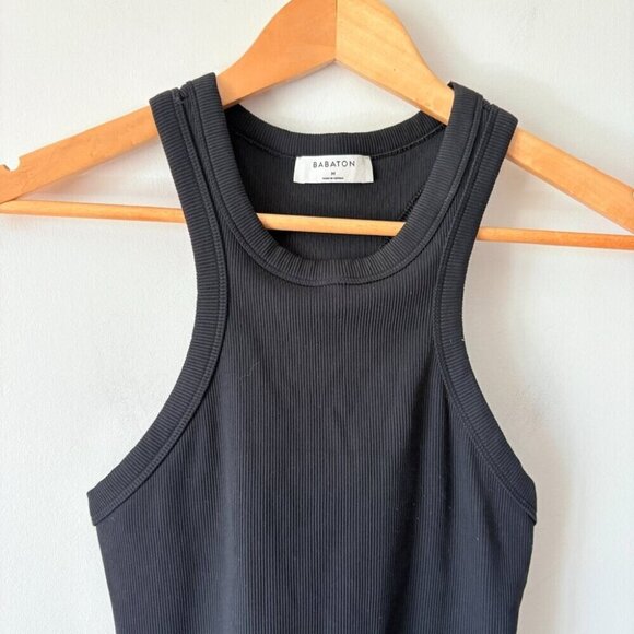 Aritzia Babaton Formarib Racerback Dress Black Size Medium - Picture 5 of 8